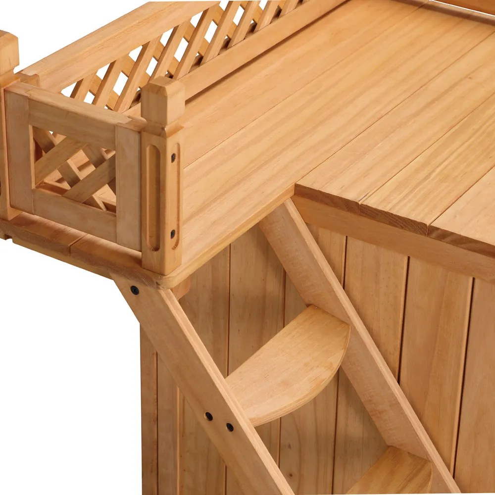 Casa para gatos em madeira com certificação FSC® 53,5 x 54,5 x 64,5 cm castanho