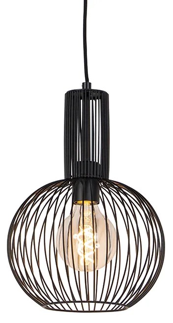 Conjunto de 5 candeeiros de suspensão design preto e dourado - Wires Design