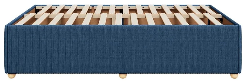 Estrutura de cama sem colchão 140x190 cm tecido azul
