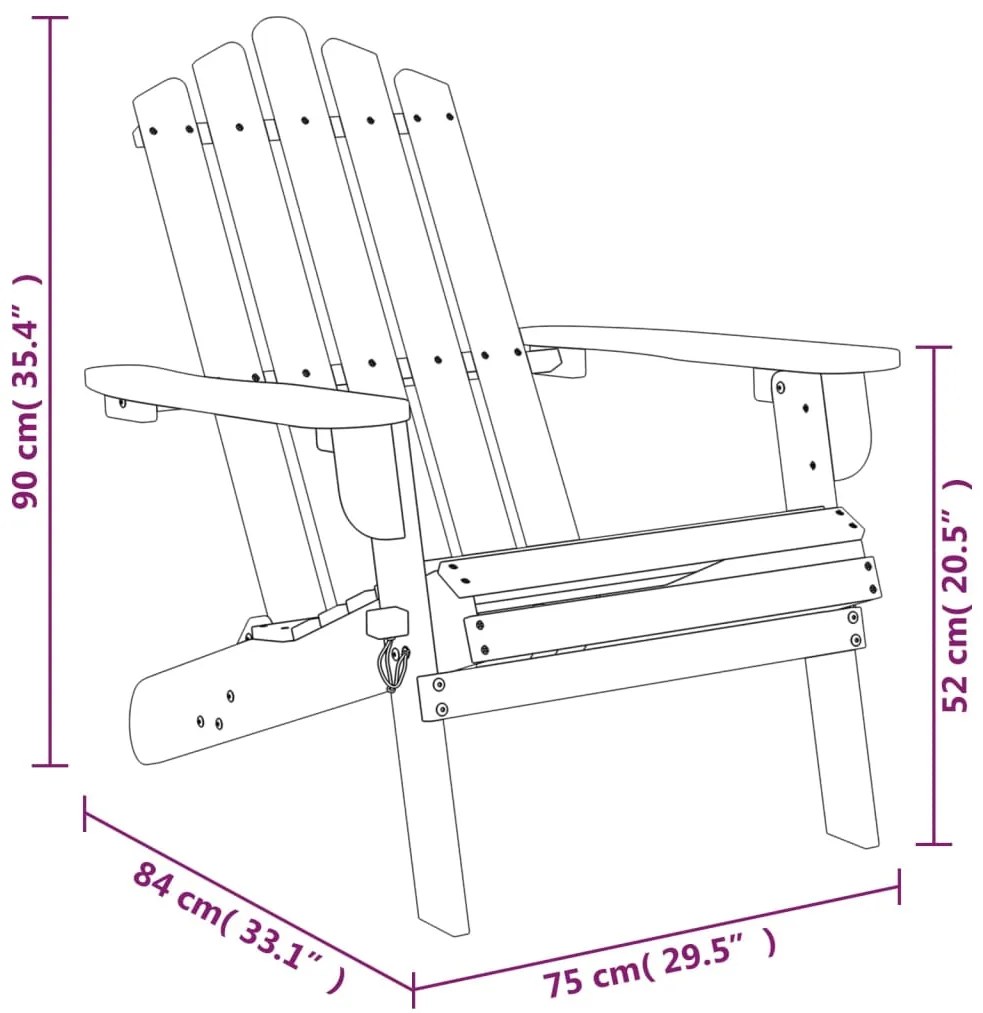 Cadeiras de jardim Adirondack 2 pcs madeira de acácia maciça