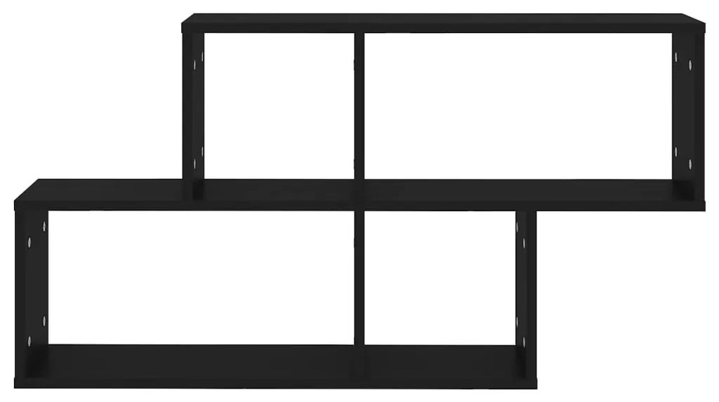 Estante de parede 100x18x53 cm derivados de madeira preto