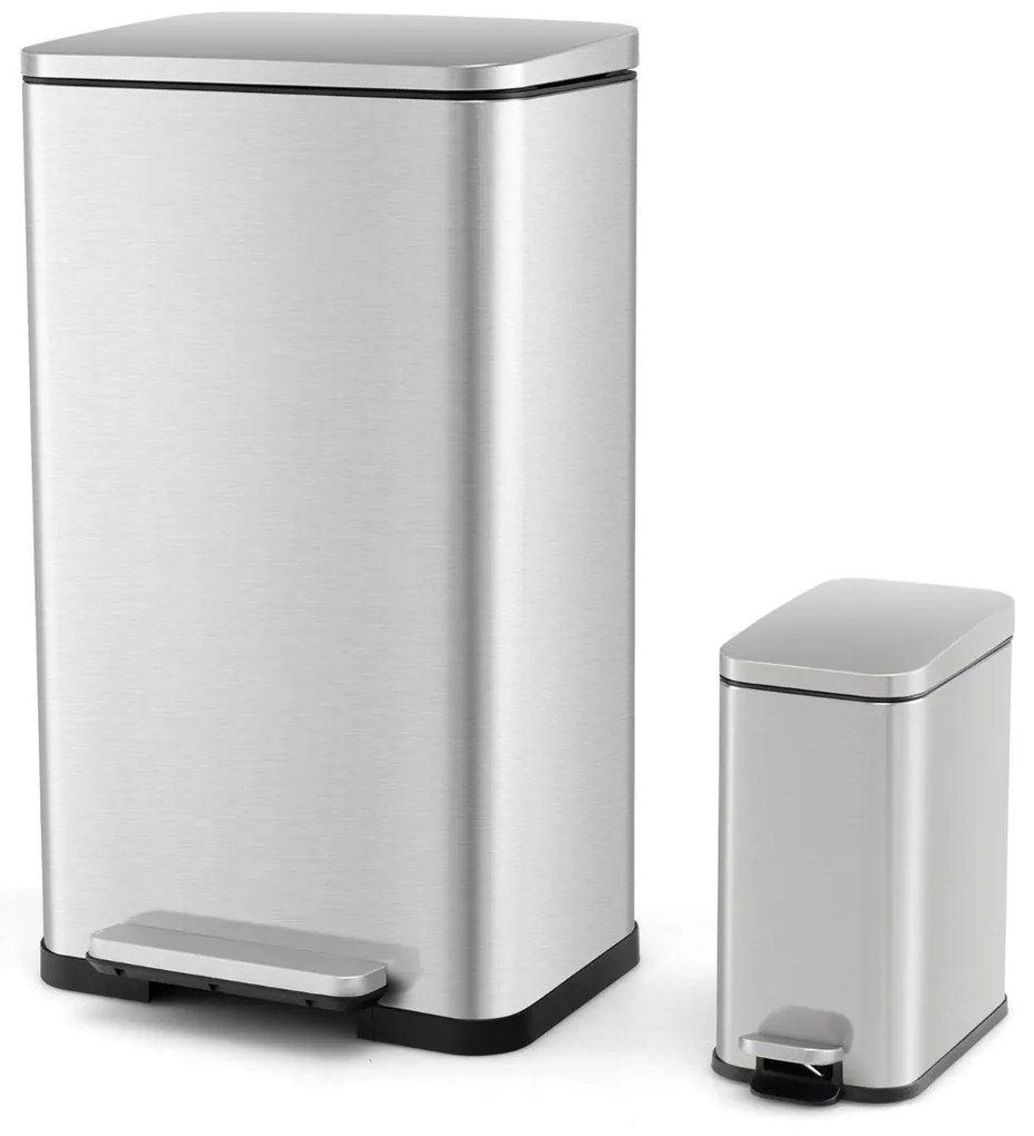 Lixeira de aço inoxidável de 50L com sensor de movimento automático - preta