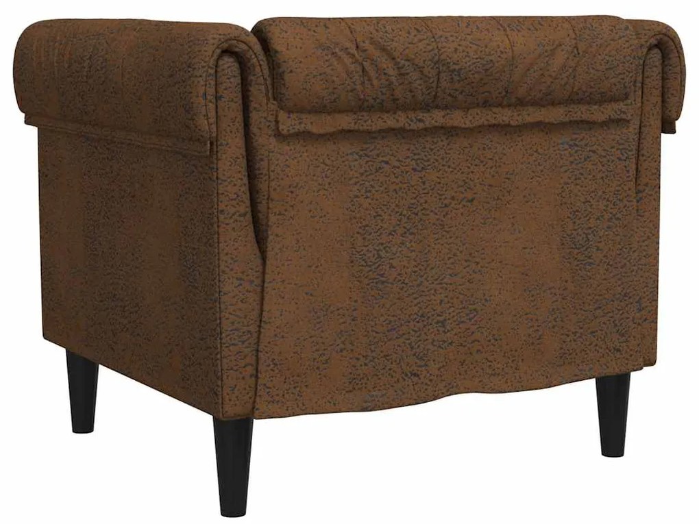 Sofá chesterfield tecido castanho