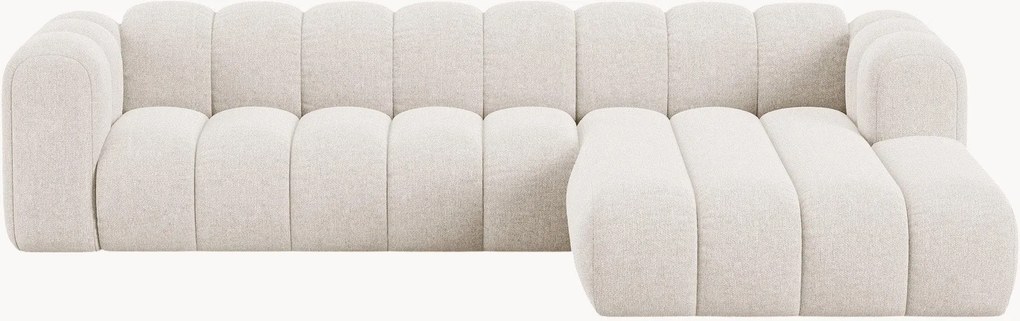 Sofá de canto modular em chenille Lupine (4 lugares)