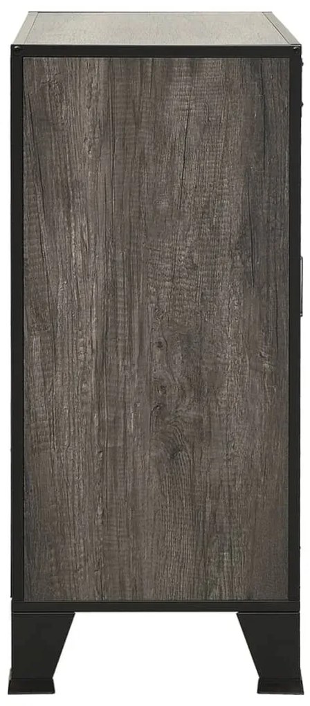 Armários arrumação 2pcs 72x36x82 cm metal e MDF cinzento