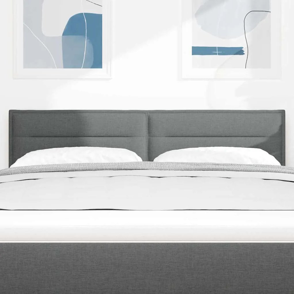 Cabeceira LED Design Linhas Cinza Escuro 80 cm Tecido
