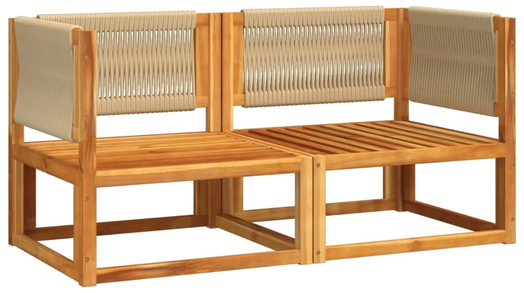 Sofás de canto p/ jardim 2 pcs c/ almofadões acácia maciça