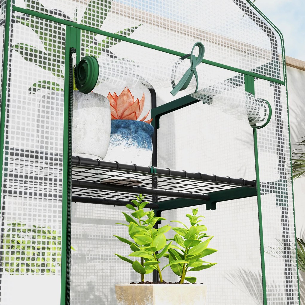 Estufa de Jardim Vertical 69x49x193 cm com 5 Prateleiras Estufa para P