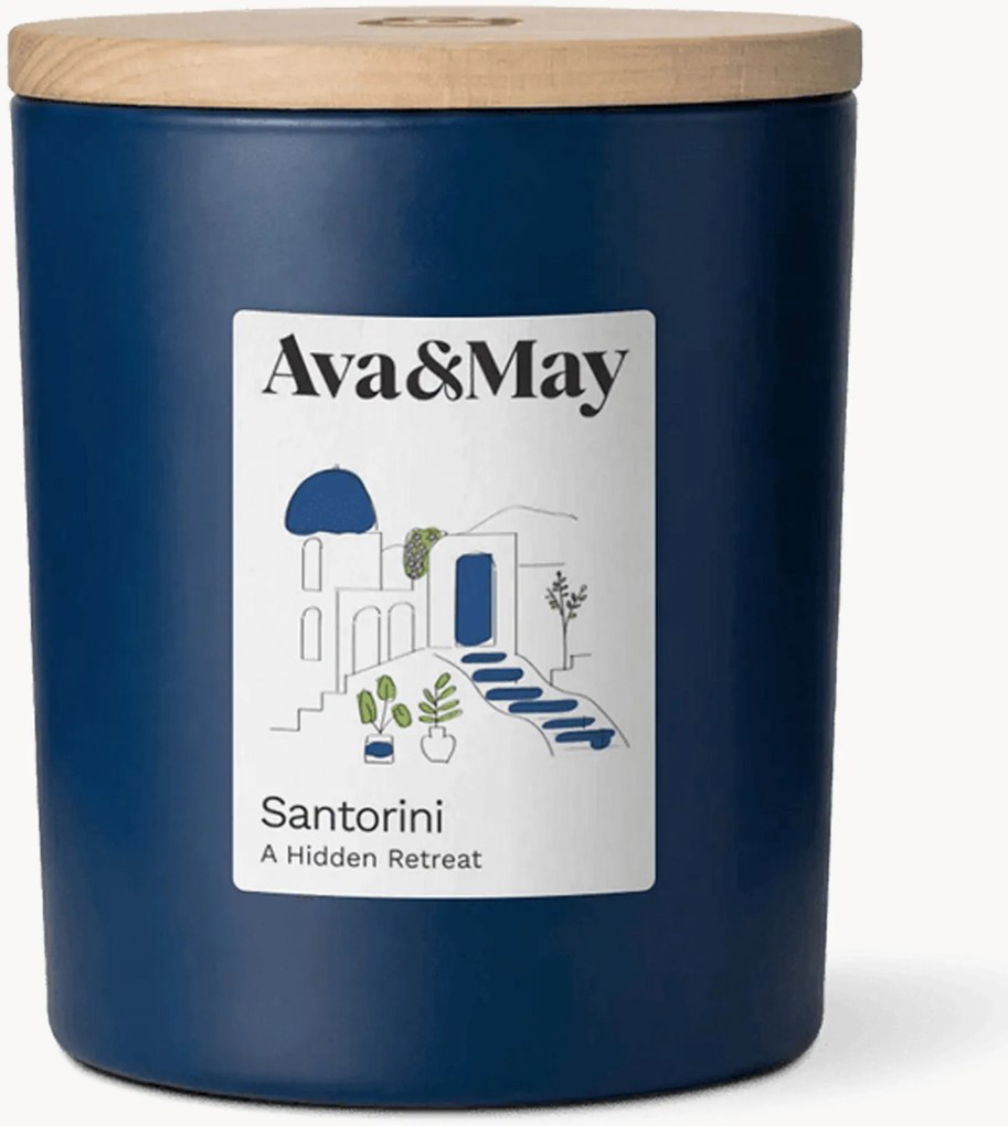 Vela perfumada Santorini (alecrim, fava-tonca e madeira de cedro)
