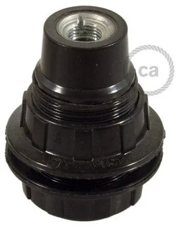 Double ferrule bakelite E14 lamp holder kit for lampshade - Preto