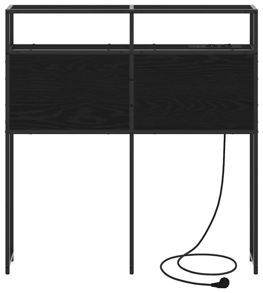 Cabeceira de armazenamento com cabeceira Carvalho Preto 100 cm