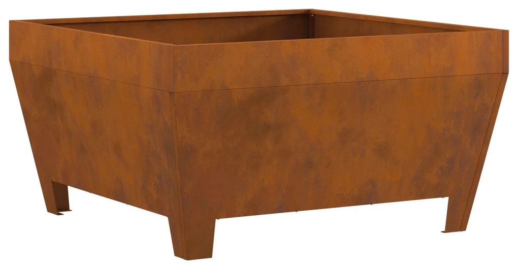 Fogueira Quadrada vidaXL 80x80x43 cm em Aço Envelhecido