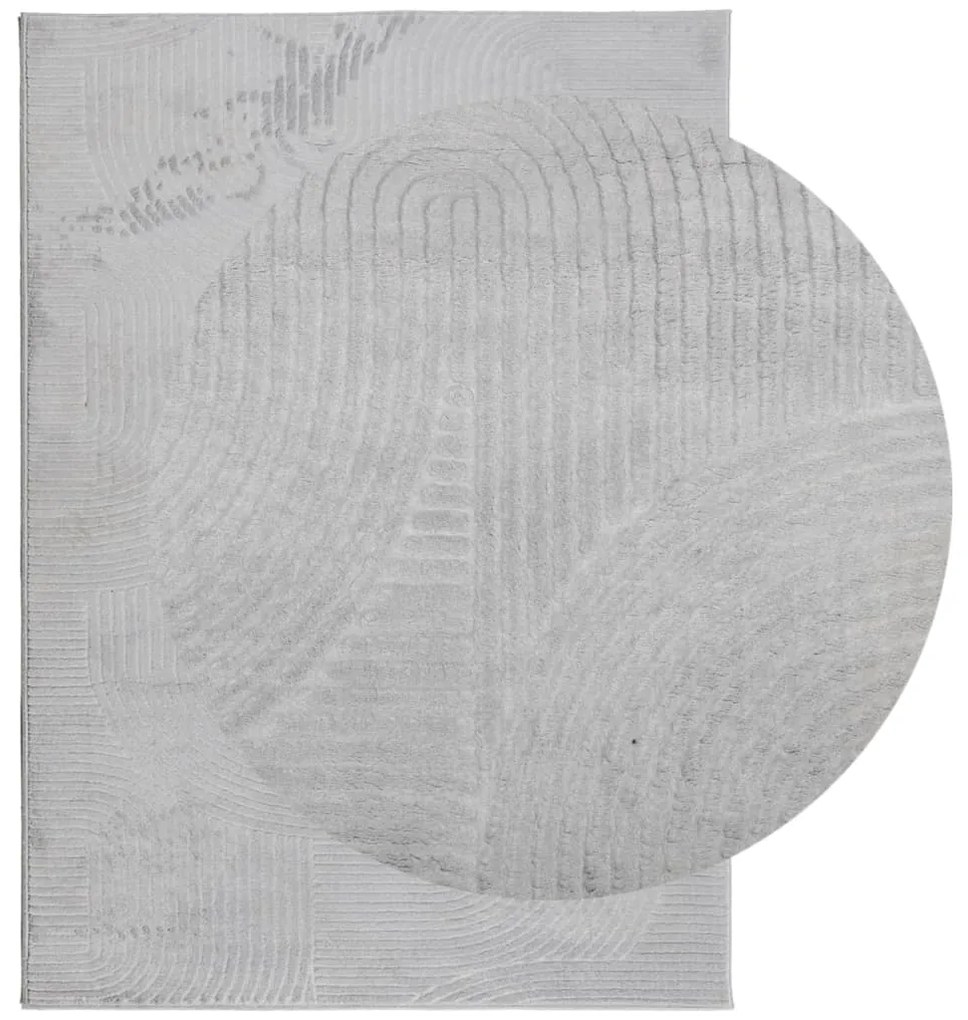 Tapete de pelo curto IZA visual escandinavo 200x280 cm cinzento