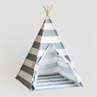 Tenda Tipi Sioux Kids Cinza - Branco - Sklum