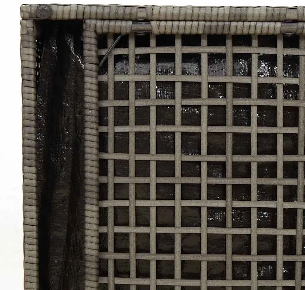 Caixa de Armazenamento Externa Cinza e Cinza Escuro Rattan Grande