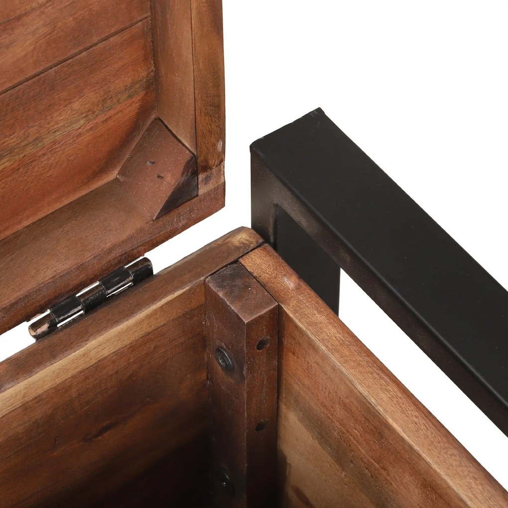 Baús de Armazenamento 40x30x30cm Madeira Recuperada e Metal