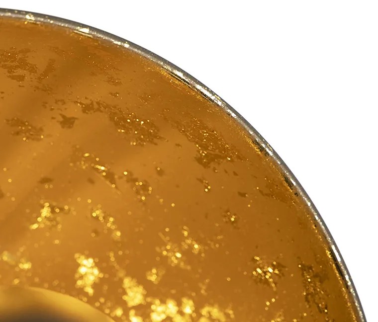 Candeeiro de mesa industrial preto com interior dourado - Magna Eglip