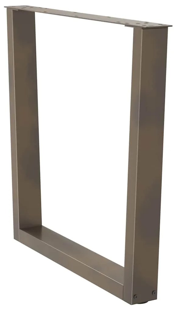 Pés para mesa de jantar em formato de V, 2 peças, aço natural, 80x(72-