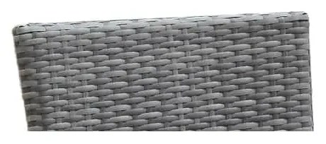 3 pcs conjunto de jantar p/ jardim c/ almofadões vime PE cinza