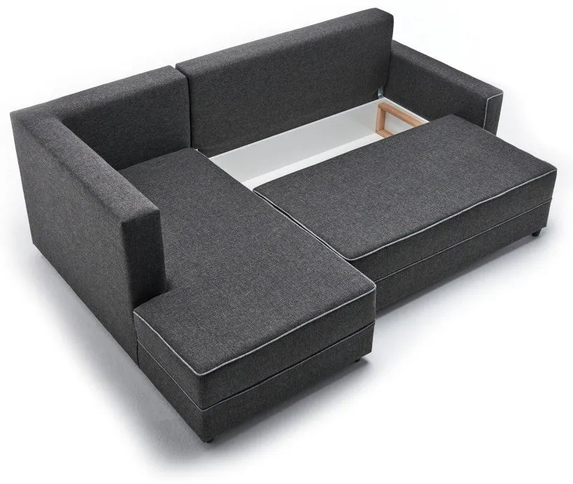 Sofá-Cama de Canto Ece – Antracite – 242 cm x 88 cm x 90 cm