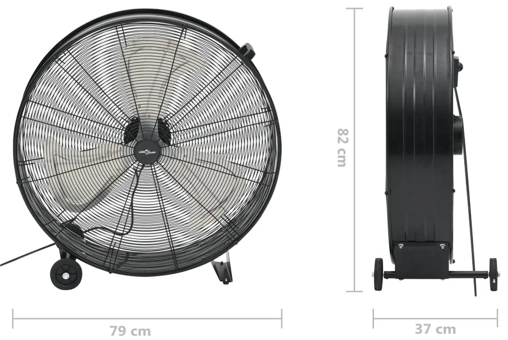 Ventoinha de tambor industrial 77 cm 187,7 W preto