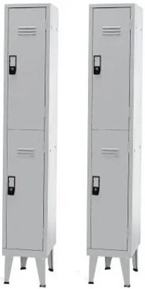 Pack 2 Cacifos Metálicos Simples 2 Cacifos 1900x300x500mm Standard