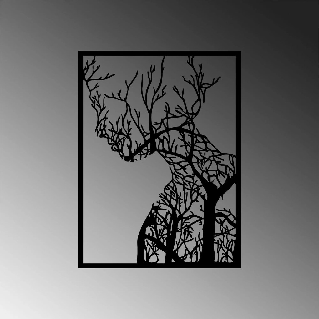 Acessório Decorativo de Parede Tree Woman – Preto – 52 x 70 cm