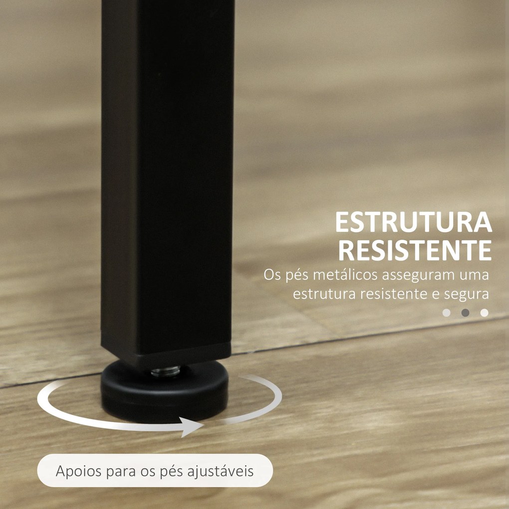 Conjunto de Móveis Altos de Bar com 5 Peças Mesa de Refeição Industrial e 4 Bancos Redondos Cinzento e Preto