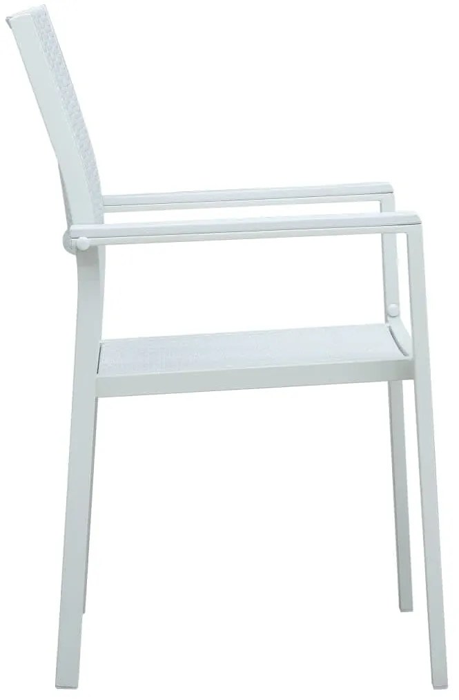 5 pcs conjunto de jantar para jardim branco