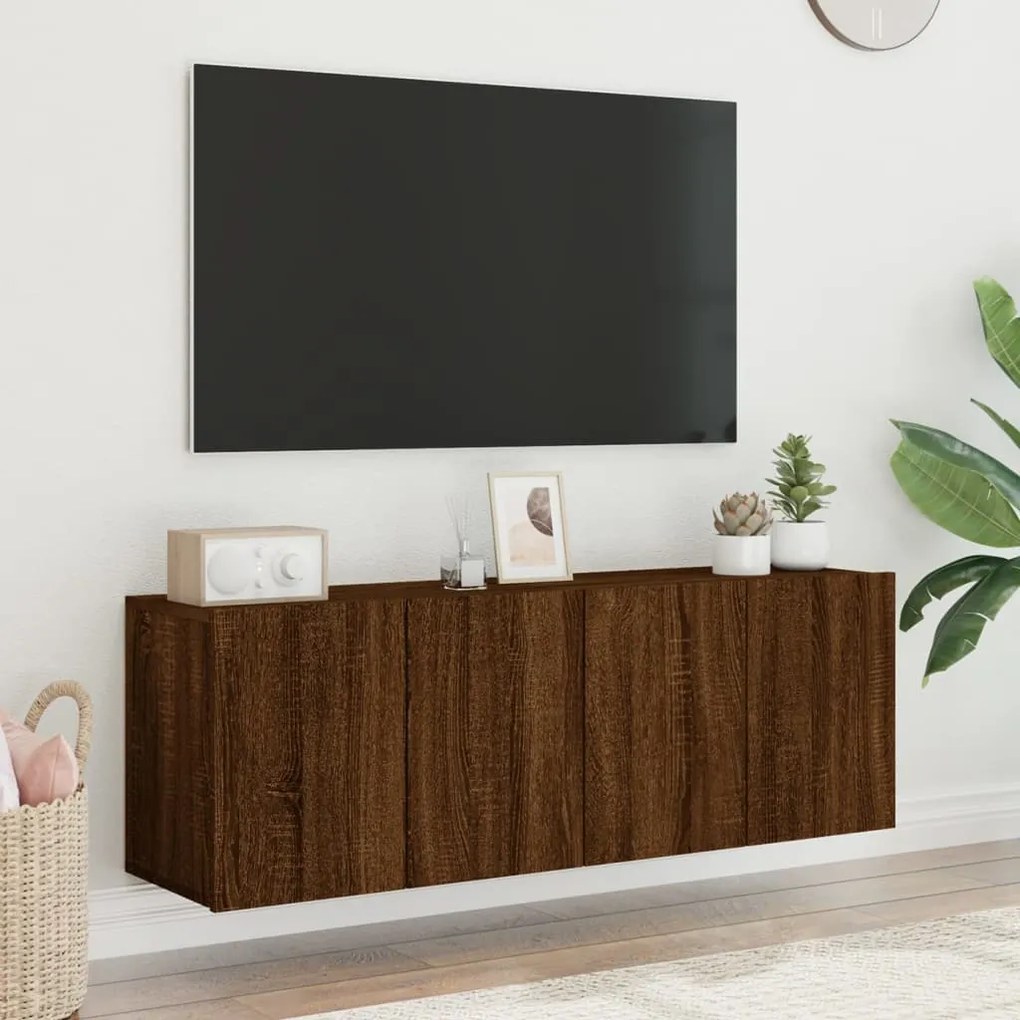 Móveis de parede para TV 2 pcs 60x30x41 cm carvalho castanho