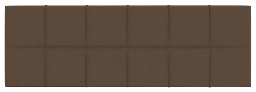Painel de parede 12 pcs 90x30 cm tecido 3,24 m² castanho