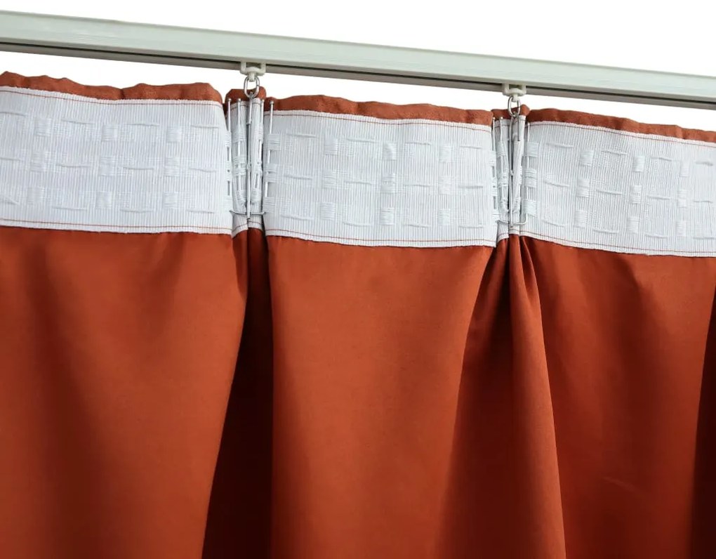 Cortinas blackout com ganchos 2 pcs 140x245 cm ferrugem