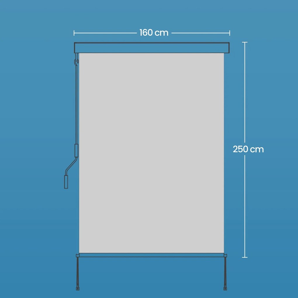 Toldo vertical com revestimento em PU 2,5 x 1,6 m bege