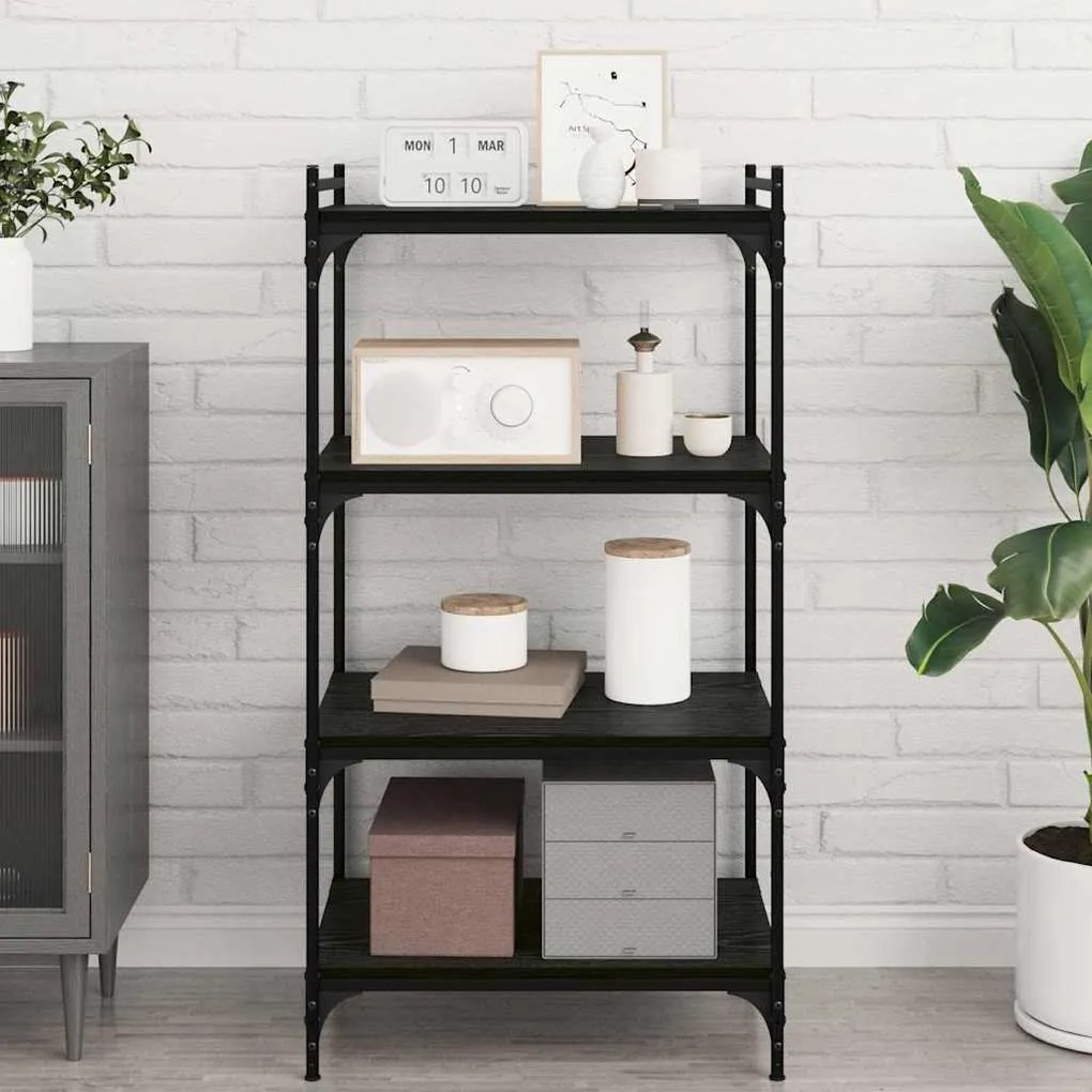 Prancha de Estante para Livros 4 pcs Preto 100 x 40 x 1.5cm