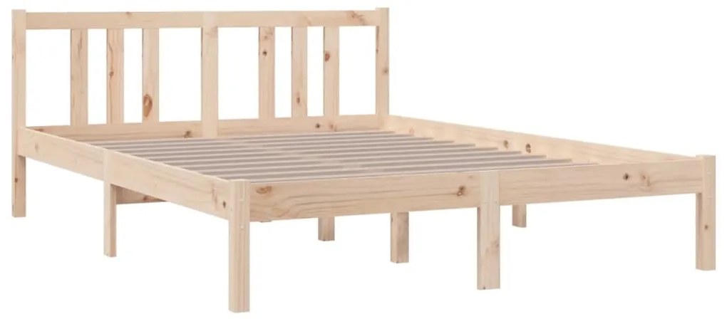 Estrutura de cama casal 135x190 cm madeira maciça