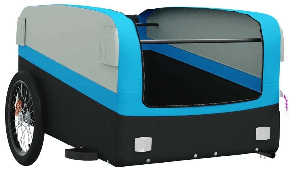 Reboque para bicicleta 45 kg ferro preto e azul