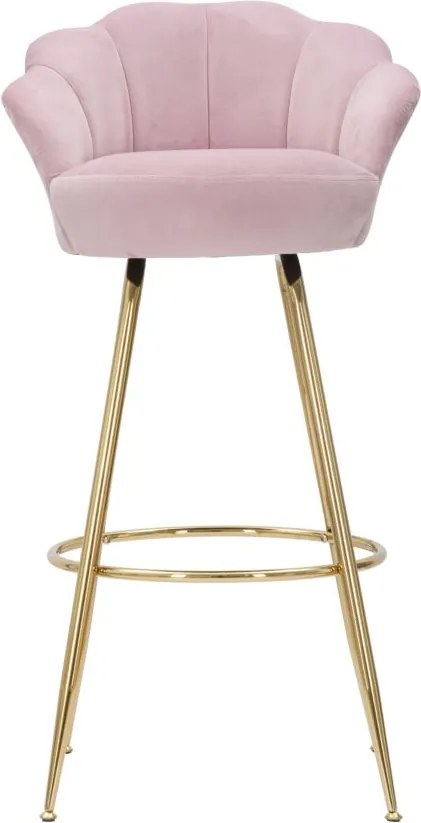 BANCO DE BAR VIENNA 55X53X110 CM ROSA E DOURADO