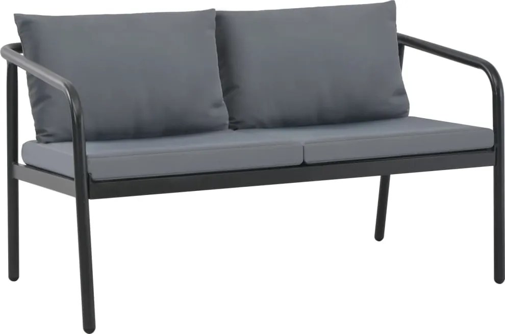 Sofá de jardim 2 lugares com almofadões alumínio cinzento