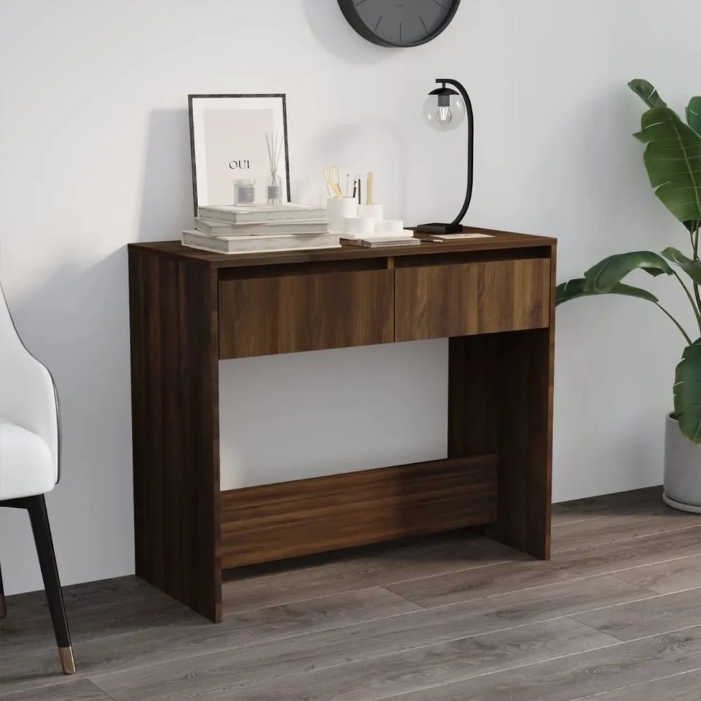 Mesa consola derivados de madeira carvalho castanho