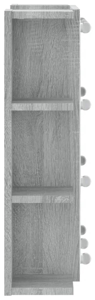 Armário espelhado com LED 70x16,5x60 cm sonoma cinza