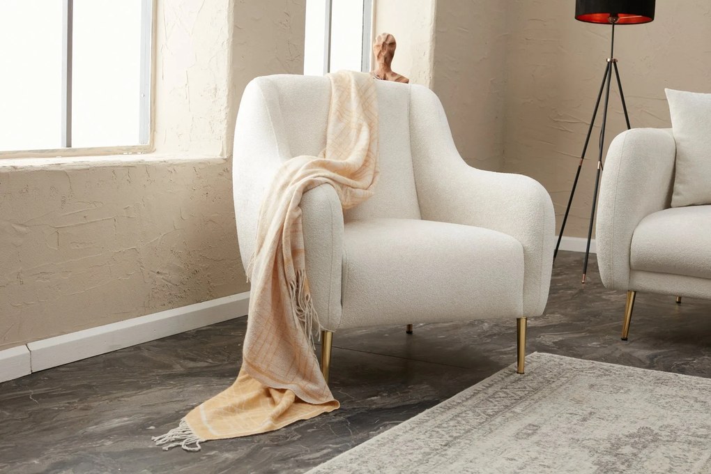 Sofá de 1 Lugar Simena – Creme Dourado – 77 cm x 77 cm x 70 cm