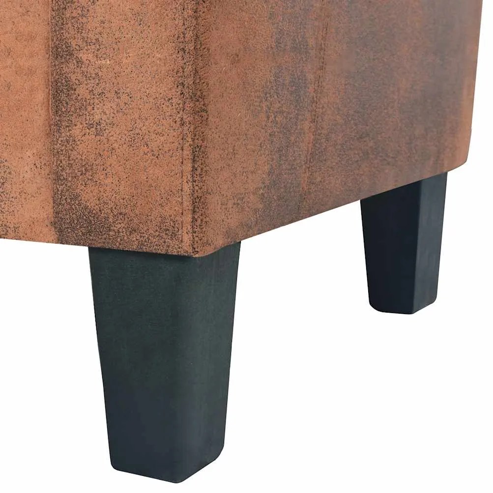 Sofá de 3 lugares camurça artificial castanho