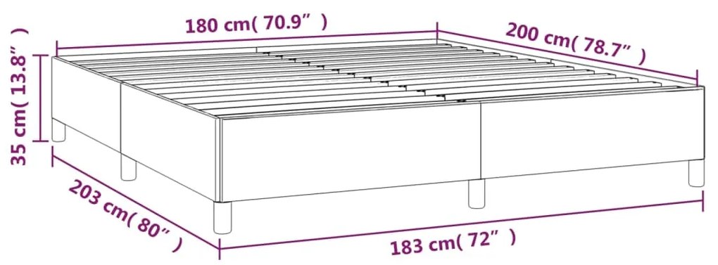 Estrutura de cama Super King 180x200 cm tecido cinzento-claro