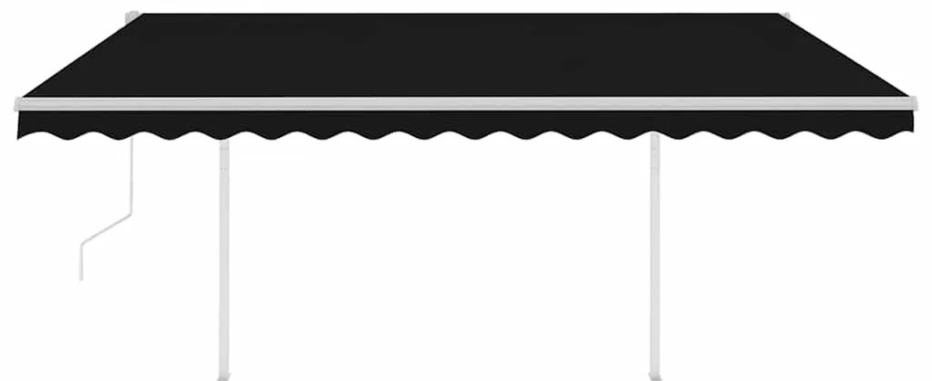 Toldo retrátil automático com postes 4,5x3 m antracite