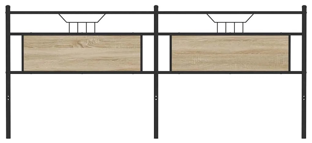 Cabeceira de cama 200 cm derivados madeira/aço carvalho sonoma