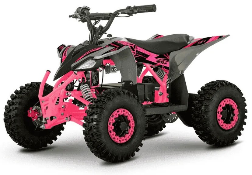 Mini Moto 4 elétrica para crianças velocidade até 25Km/h C/Limitador Ratte 1200W 48V Rosa