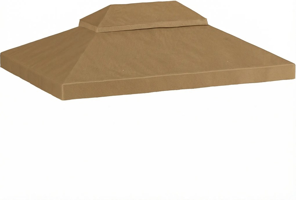Lona de substituição para tenda de 4 x 3 m (NÃO INCLUIDA), cobertura dupla com orifícios de drenagem, poliéster 370 g/m², bege