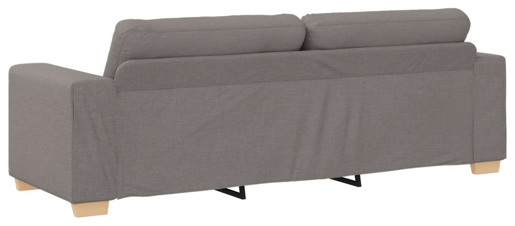 Conjunto de Sofá de 3 Peças com Almofadas em Tecido Taupe