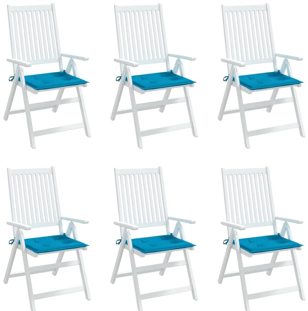 Almofadões p/ cadeiras de jardim 6 pcs tecido oxford azul