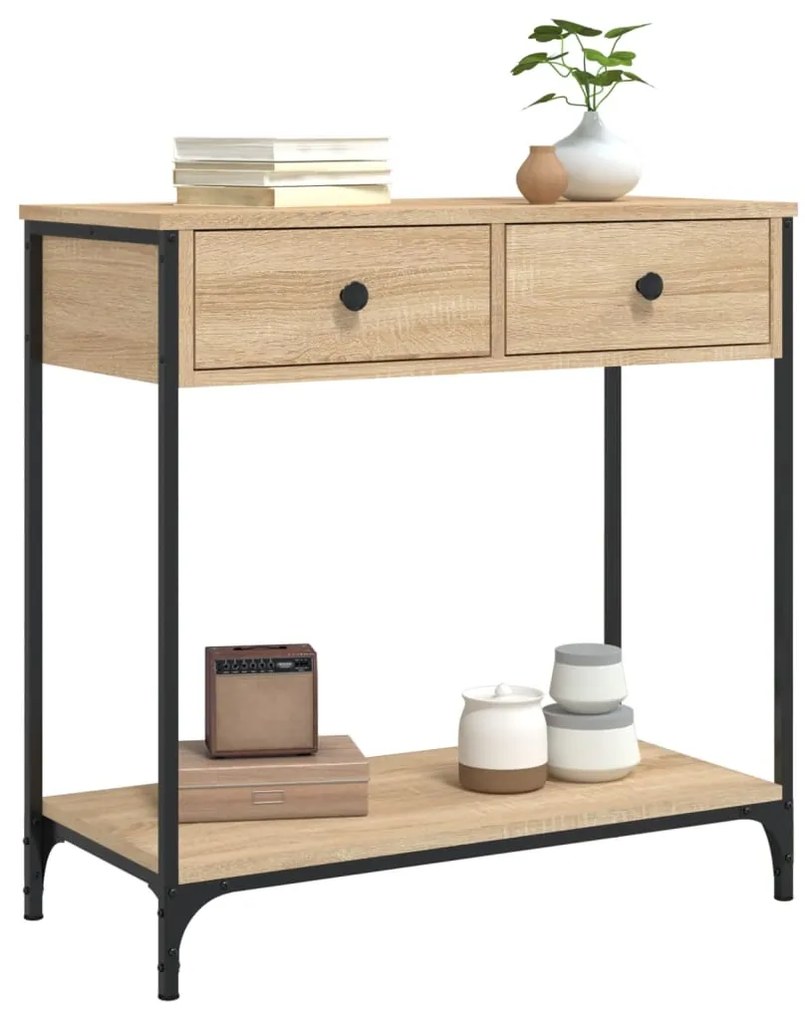 Mesa consola 75x34,5x75 cm derivados de madeira carvalho sonoma